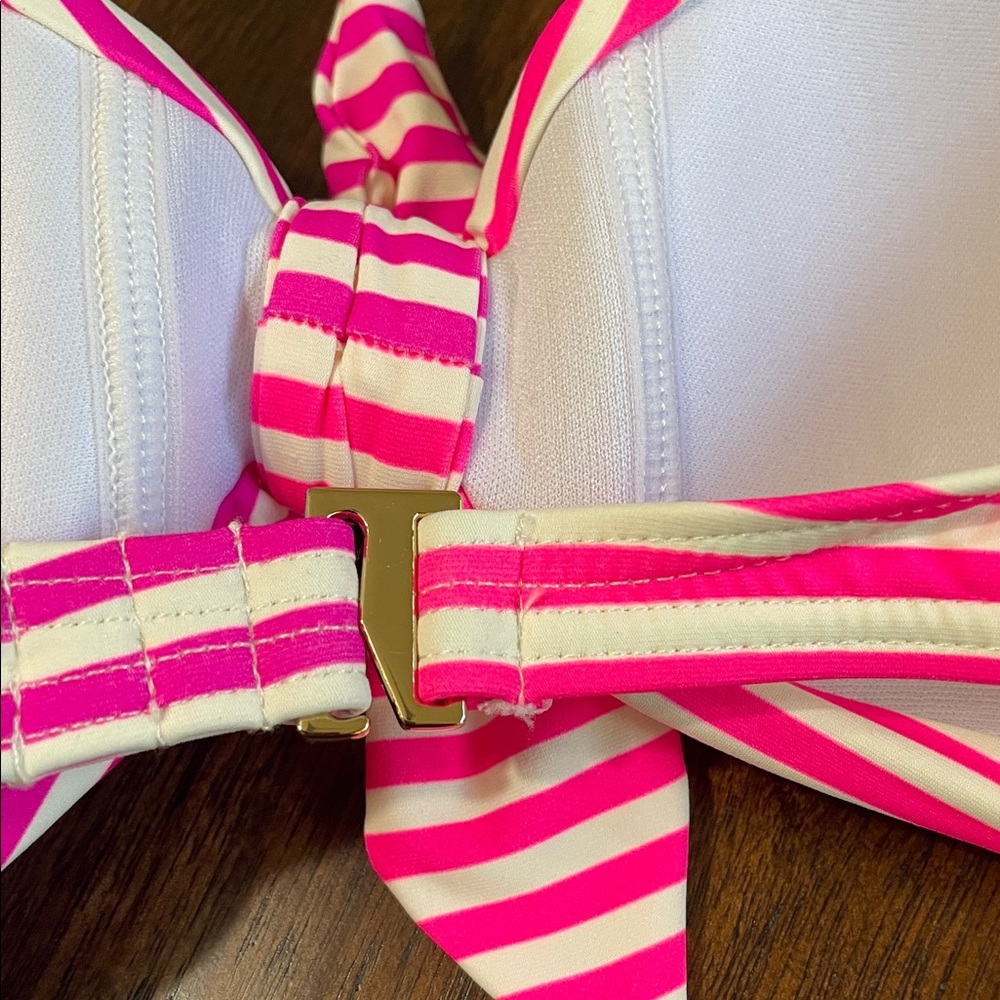 kate spade striped pink bandeau bikini top - Picture 3 of 7